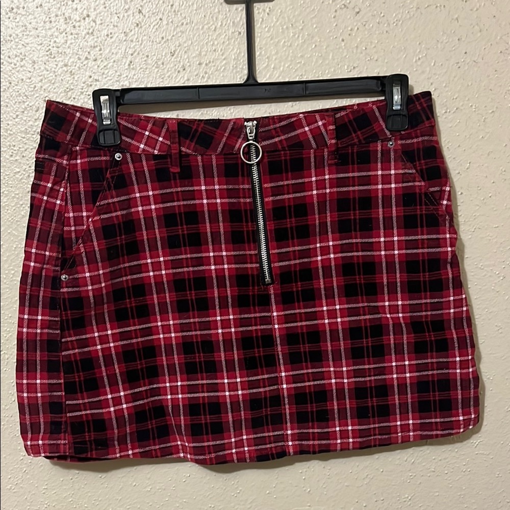 Plaid Red and Black Women's Skirt